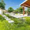 Bonnlo Folding Table 6ft, Portable Collapsible Plastic White Long Tables for Party, Camping, Banquet, Craft, Dining, Wedding, Outdoor and Indoor Use - 2 of 4