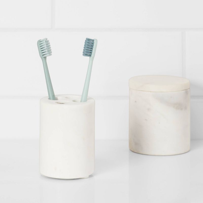 Marble Toothbrush Holder White - Threshold&#8482;, 2 of 5