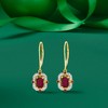 Ross-Simons 1.89 ct. t.w. Ruby and .14 ct. t.w. Diamond Drop Earrings in 14kt Yellow Gold - 4 of 4