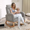 Upholstered Rocking Chair Glider Chair, Rocker Armchair, Sturdy Frame, Comfy Cushion - 2 of 4