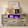 Dresser TV Stand, 8 Drawer Dresser with Power Outlet & LED Light, Modern Wood Chest of Drawers - 4 of 4