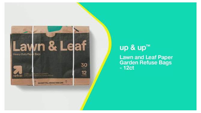 Lawn and Leaf Paper Garden Refuse Bags - 12ct - up &#38; up&#8482;, 2 of 6, play video