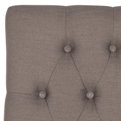 Transitional Espresso and Dark Taupe Bar Stools with Silver Nailheads (Set of 2)