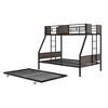 JUJABU Twin Over Full Metal Bunk Bed with Trundle, Safety Guardrail, 2 Ladders, No Box Spring Needed - 2 of 4