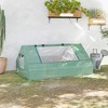 Outsunny 71" x 55" x 32" Mini Greenhouse, Garden Planting Shed, Outdoor Flower Planter Warm House with Zipper Windows and Door, Green - 3 of 4