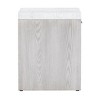 Side Table Oak White 19.9"H – Modern Square Wood Veneer MDF Table with Drawer & Shelf By Zuo Modern - 2 of 4