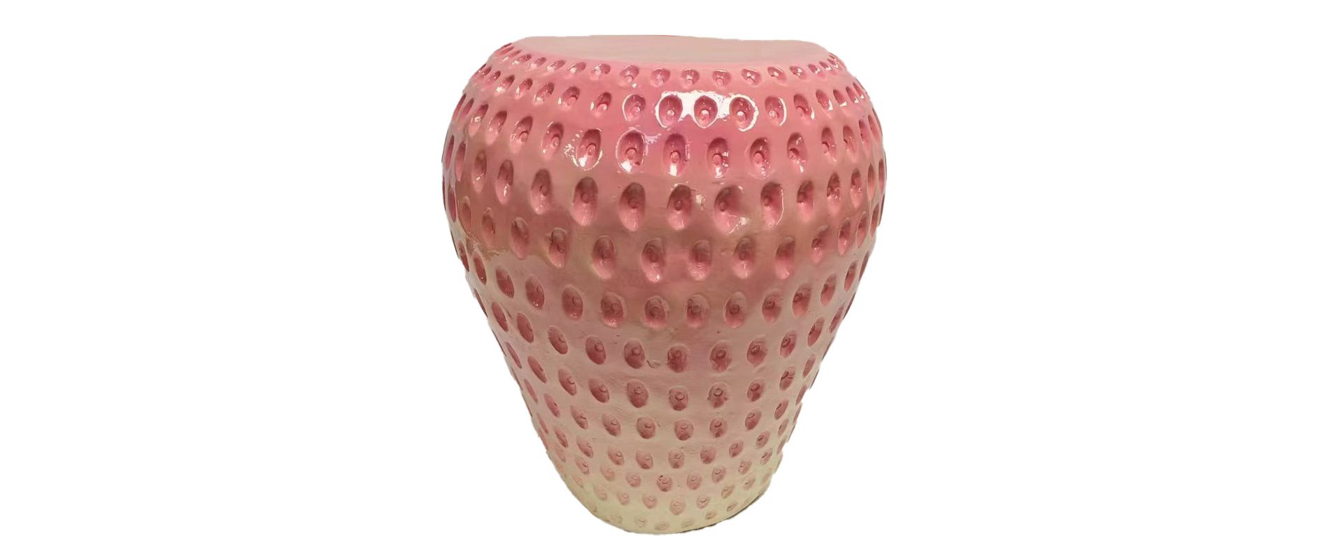 Anybear Strawberry Fruit Stool, 13.4" Oversized Resin Stool, Side Table, Home Decor Plant Stand, Pink