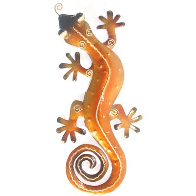 D-Art Collection Iron Orange Gecko Wall Décor Small