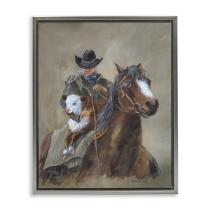 Stupell Industries Ranch Cowboy & Western Horse Floating Frame Canvas Art - 1 of 4