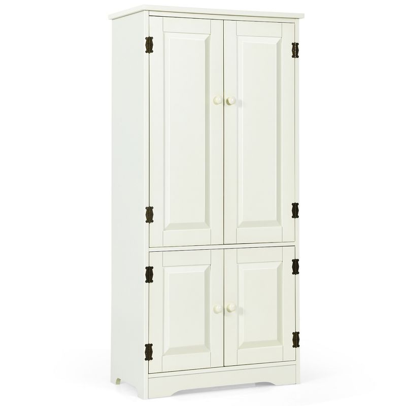 Costway Accent Floor Storage Cabinet W/ Adjustable Shelves Antique 2-Door, 1 of 11