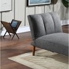 DOMETOUR Blue Grey Polyfiber 1pc Adjustable Chaise Bed Living Room Solid wood Legs Plush Couch - 3 of 4