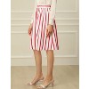 INSPIRE CHIC Women's Stripes Button Front Elastic Back A-Line Midi Skirt - 4 of 4