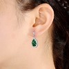Guili Sterling Silver Pear Drop Cubic Zirconia Earrings with Circle Post or White Gold Plating for a Chic, Sophisticated, and Graceful Radiance - 2 of 4