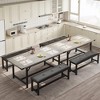 Dining Table Set for 4-6, 63" Large Extendable Dining Room Table Set for 6, Wood Rectangle Kitchen Table - 3 of 4