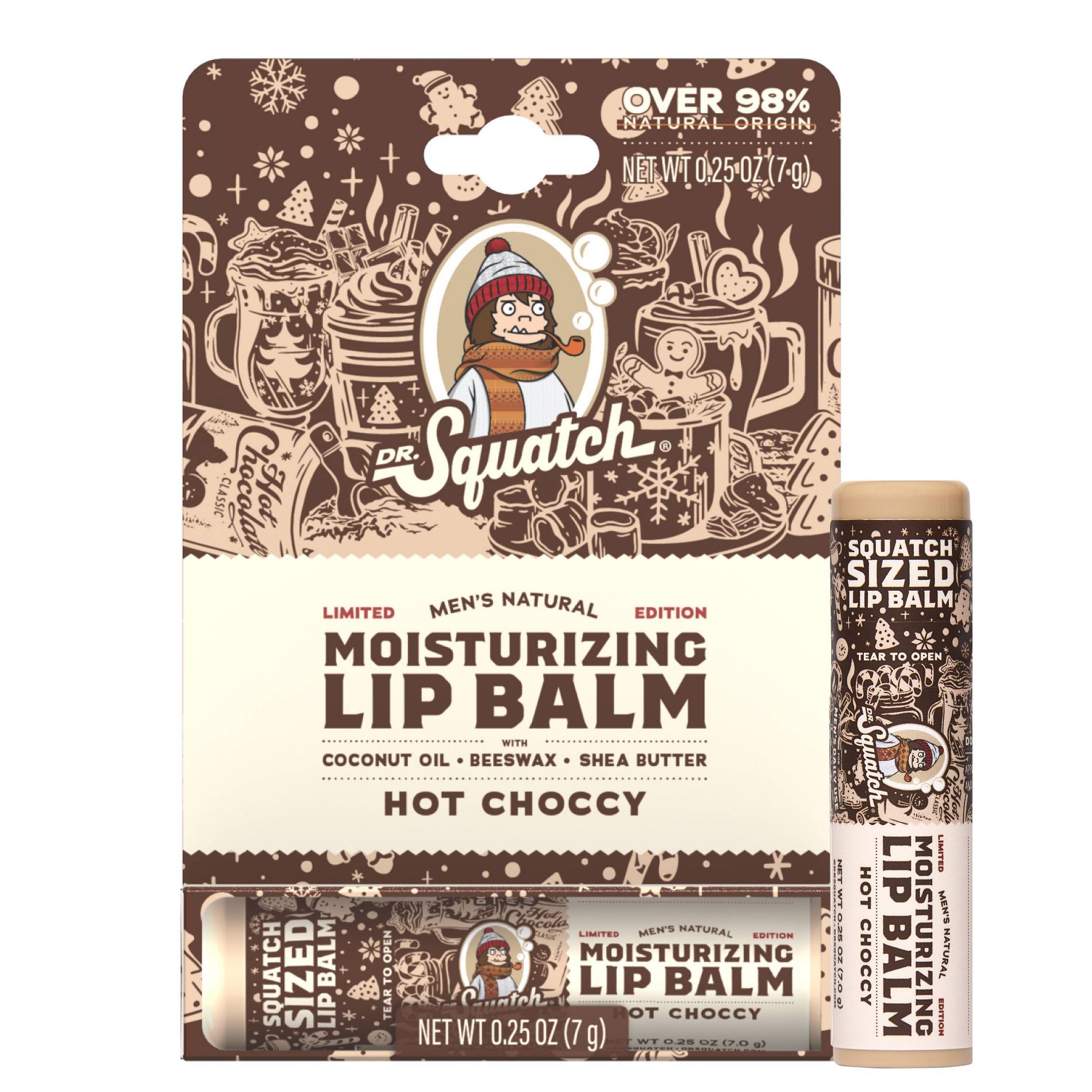DR. SQUATCH Hot Choccy Holiday Lip Balm - 0.25oz