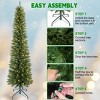 YOOCOZZ Trendy Christmas  Decor- Green Pencil Xmas Tree with Warm White LED Lights, Slim PVC Tips, Compact Design, Stable Metal Stand, Easy Setup - 4 of 4