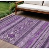 Purple Eggplant And Gray Southwestern Washable Indoor Outdoor Area Rug - 2 of 4