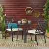 GDFStudio Brandywine Outdoor 3 Piece Bistro Set with Cushion, Matte Black/Beige - 2 of 4
