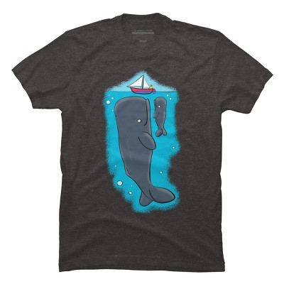 Men's Design By Humans Cute whales and sailing boat cartoon illustration By thefrogfactory T-Shirt