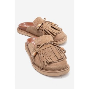 Carol - Taupe Suede Genuine Leather Closed-Toe Mule (Women) | Forever & Always Shoes - 1 of 4