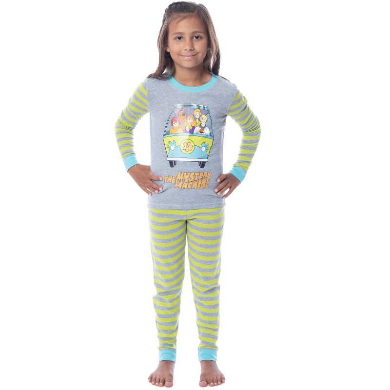 Scooby Doo Boys Mystery Machine Long Sleeve Shirt And Pants Pajama Set Multicolor, 5 of 6
