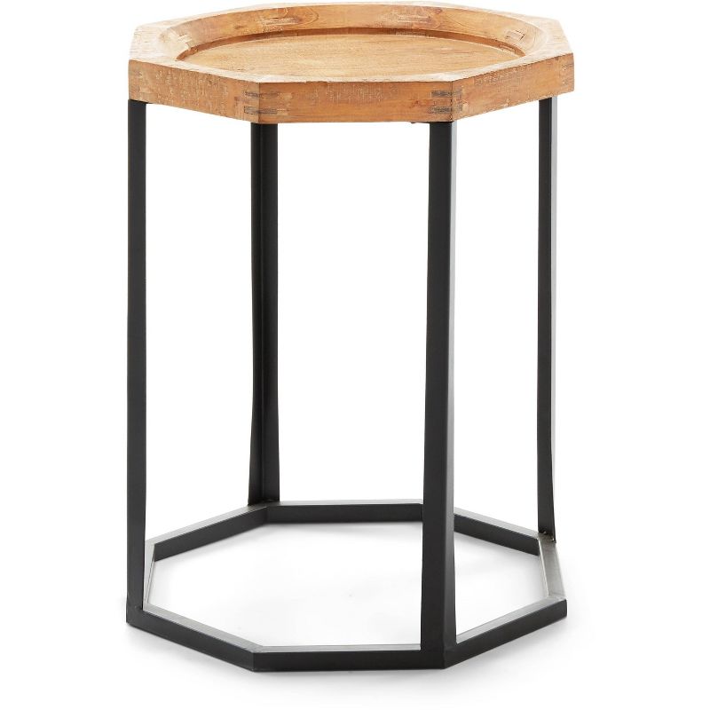 Grayson Wood and Metal Side Table Natural - Finch, 2 of 9