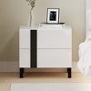 Queen Size Platform Bed with LED Light and 2 Nightstands - 3 of 4