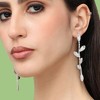 SOHI Women's Silver  Embellished Foliage Drop Earrings - 3 of 3