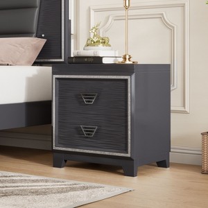 NicBex 6 Drawers Nightstand,Bedside Table with Metal Handle and Sparkling Shiny Decoration,Modern Side Table for Bedroom - 1 of 4