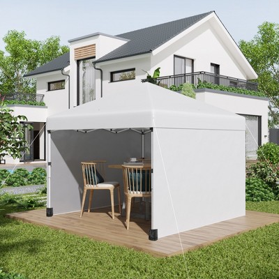 Cream 10ft Adjustable Pop-Up Canopy with Sidewalls