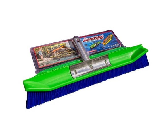 Sweepease Versatile Pro Series Aerodynamic 18" Poly Swimming Pool Brush, Green