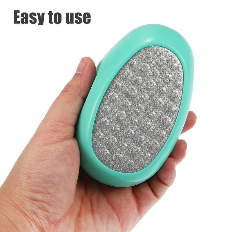 Unique Bargains 3 in 1 ABS Stainless Steel 430 Foot Callus Remover Pedicure Foot File Light Green Silver Tone 3 Pcs, 5 of 7