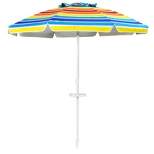 7.2' x 7.2' Portable Sunshade Beach Umbrella with Sand Anchor and Carry Bag - Wellfor