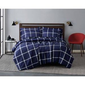 Printed Windowpane Duvet Cover Set - Truly Soft - 1 of 4