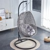 Swinging Chair Hammock Egg Chair Patio Wicker Swing Egg Hanging Chair with Stand, 350lbs Maximum Weight Capacity for Indoor Outdoor Patio Bedroom - 2 of 4