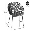 Set of 2 Outdoor Dining Chairs with Iron and Plastic Frame,Modern Patio Chairs for Backyard or Deck,Weather Resistant Chair Set-Koiai - 4 of 4