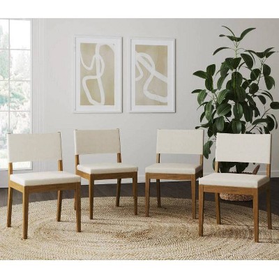 Linus Dark Brown and Light Gray Upholstered Side Chair Set