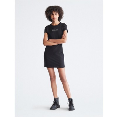 Calvin Klein Womens Embroidered Logo Shirt Dress