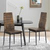 FurnitureR Dining Chairs Set of 4, Suede Fabric Upholstered Padded Ergonomic High Back Chair Armless for Home Kitchen Dining Room, Rustic Brown - 3 of 4