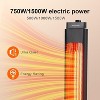 1500W Electric Patio Heater Portable 2 Heating Level With Timer & Remote Control - 4 of 4
