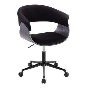TiramisuBest Vintage Mid-Century Black Velvet Office Chair, Adjustable, Swivel, 5-Star Base, Indoor Use - 1 of 4