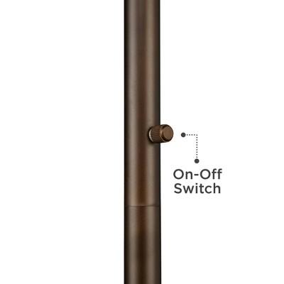 72.5" Bronze and Glass Industrial Torchiere Floor Lamp