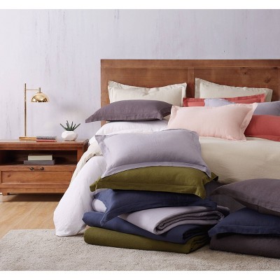 King Size Natural Linen Duvet Cover Set with Shams