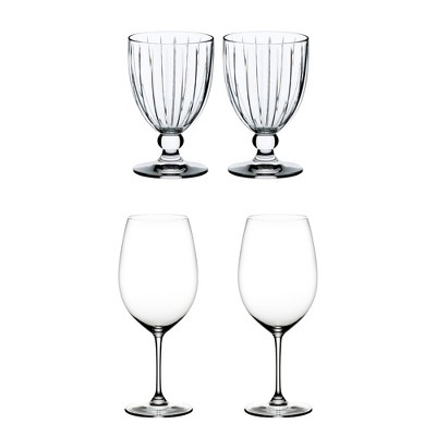 Riedel Sunshine Collection Classic Crystal All Purpose Glass (2 Pack) Bundle with Riedel Vinum Bordeaux Grand Cru Crystal Red Wine Glass (2 Pack)