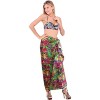 LA LEELA Women's Beachwear Summer Beach Bikini Wraps Sarong Coverups Wrap Swim Cover Up Swimwear Swimsuit Coverups for Women One Size Green,Abstract - 3 of 4