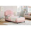 Twin Bed Frames - Upholstered Platform Bed Frame with Bed Headboard, Strong Wooden Slats, Velvet Fabric Wrap, No Box Spring Needed - 2 of 2
