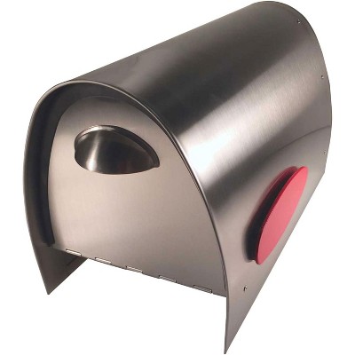 Medium Stainless Steel Modern Post Mounted Mailbox