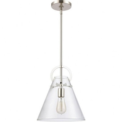 Gabby Mini Polished Nickel 1-Light Pendant with Clear Glass