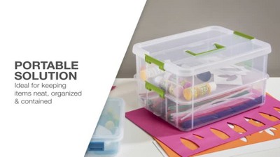Clear Stackable Plastic 2-Tier Lidded Storage Box