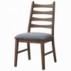 Royal Hampton Dining Side Chair Set of 2, Slatted, Dark Gray Linen Seat, Brown - 4 of 4